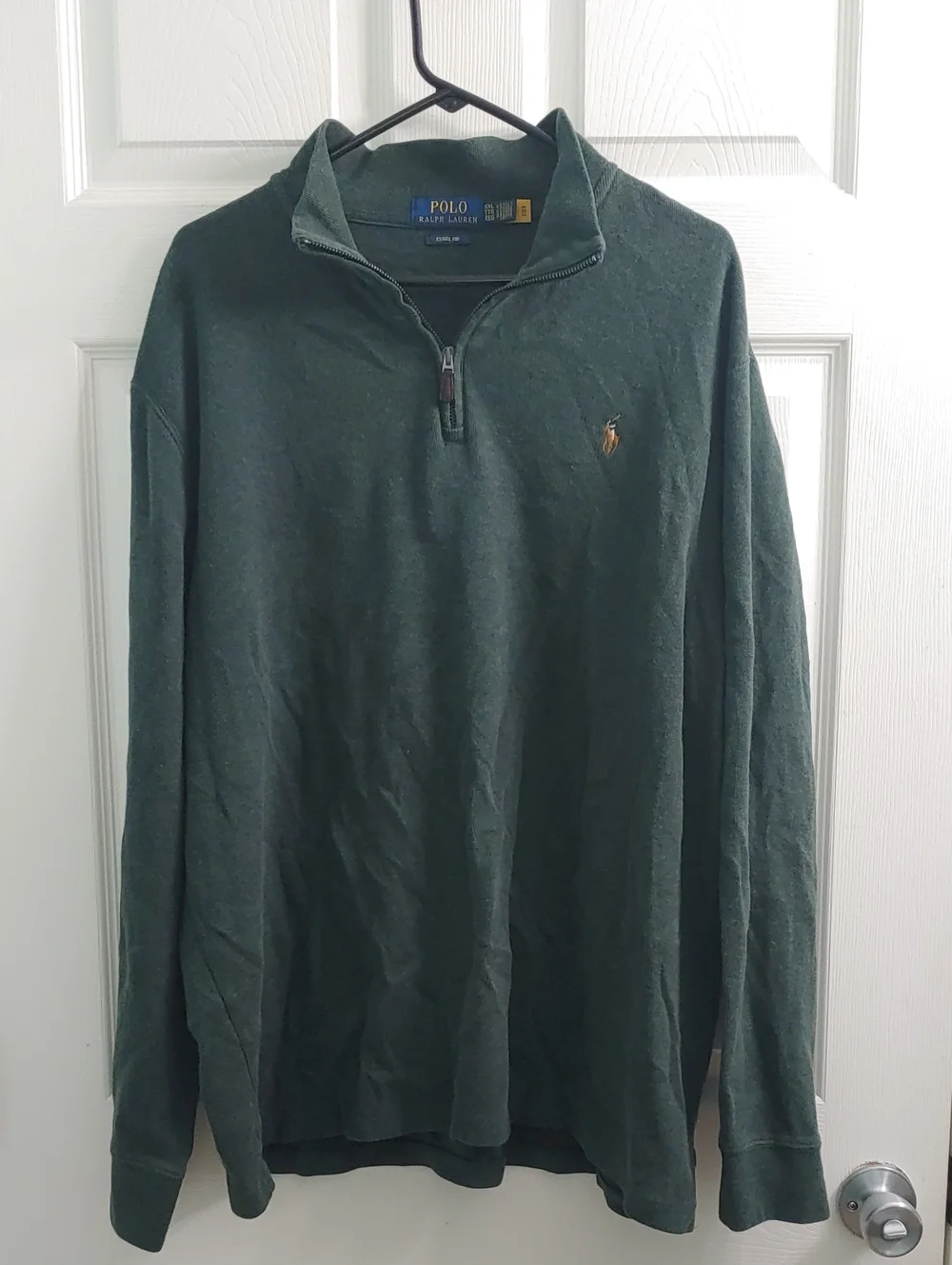 Polo Ralph Lauren Estate Rib 1/4 Zip Men's XXL Dark Green Quarter Pullover